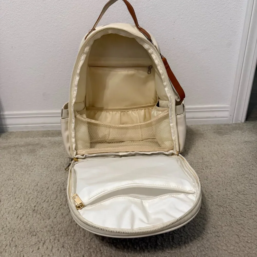 Stylish Cream and Brown Baby Bag